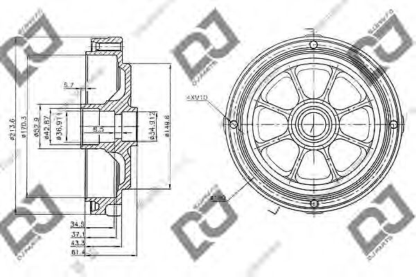 Тормозной барабан djparts BR1057