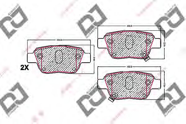 Тормозные колодки DJ PARTS BP1608
