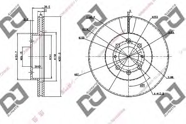 Тормозной диск DJ PARTS BD1045