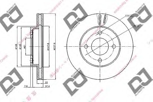 Тормозной диск djparts BD1961