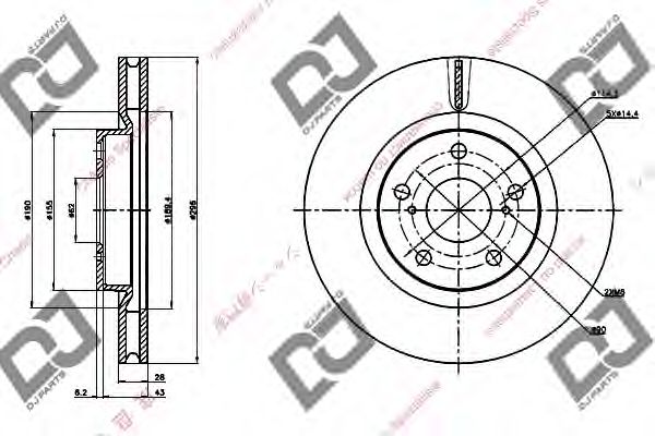 Тормозной диск DJ PARTS BD1247