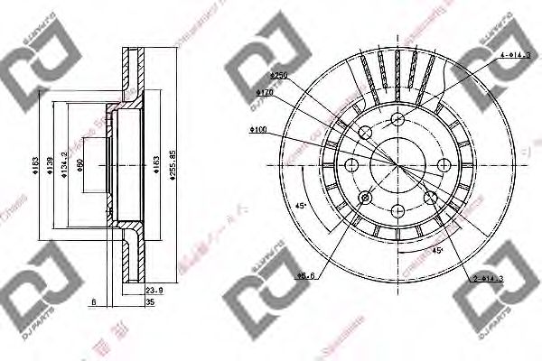 Тормозной диск DJ PARTS BD1396