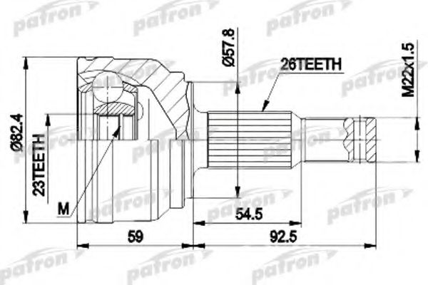 ШРУС с пыльником patron PCV9117