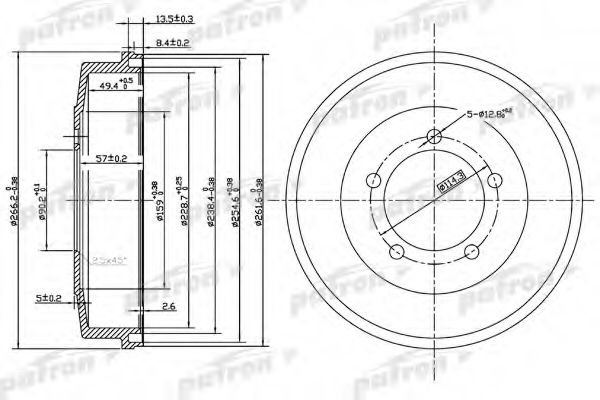 Тормозной барабан patron PDR1002