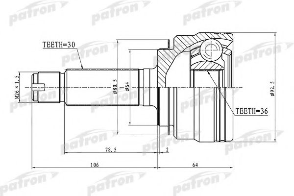 ШРУС с пыльником Honda/Acura 44014-SZA-A02
