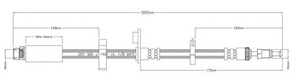 Тормозной шланг MOTAQUIP LVBH1572
