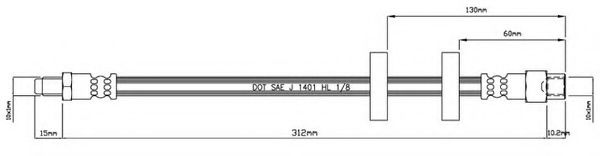 Тормозной шланг MOTAQUIP VBH487