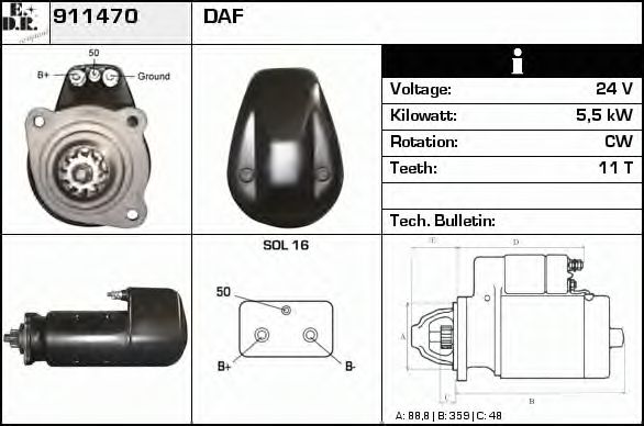 Стартер edr 911470