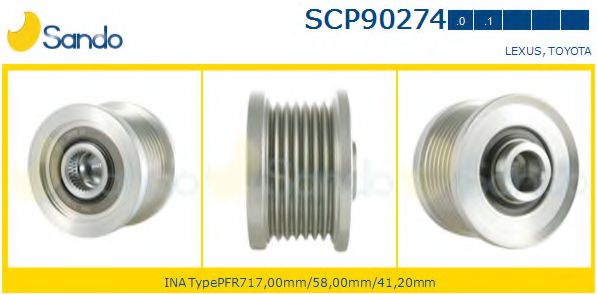 Ременный шкив генератора sando SCP90274.0