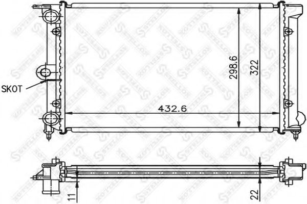 Радиатор охлаждения двигателя STELLOX 10-25002-SX