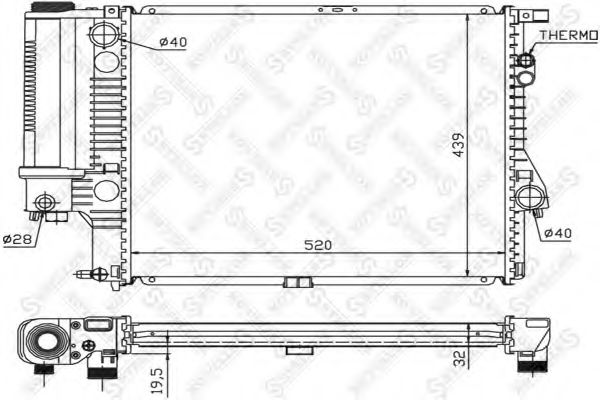 Радиатор охлаждения двигателя STELLOX 10-25022-SX