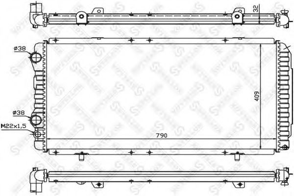 Радиатор охлаждения двигателя STELLOX 10-25027-SX