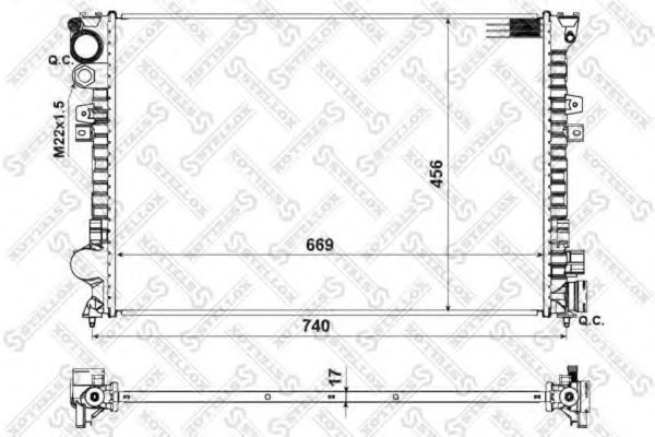 Радиатор охлаждения двигателя STELLOX 10-25028-SX