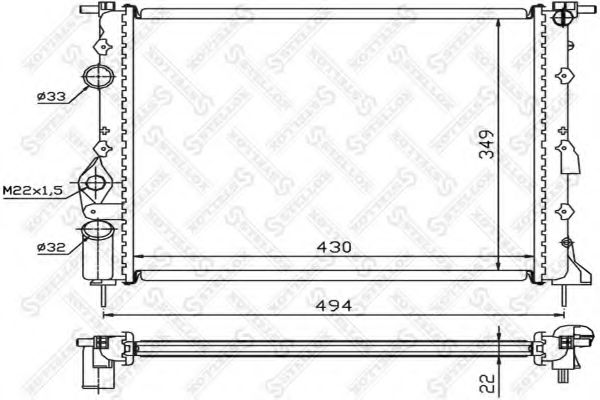 Радиатор охлаждения двигателя STELLOX 10-25040-SX