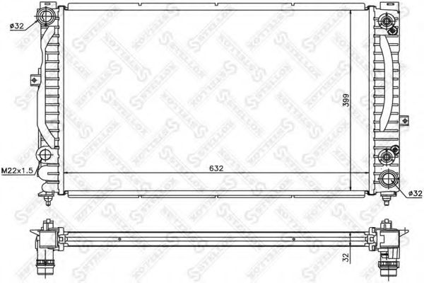 Радиатор охлаждения двигателя STELLOX 10-25139-SX