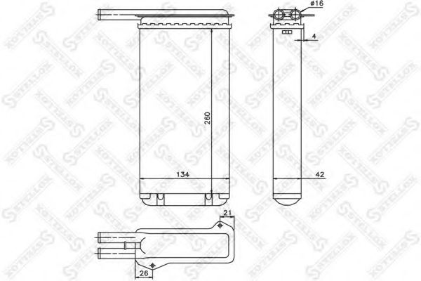 Радиатор печки STELLOX 10-35022-SX