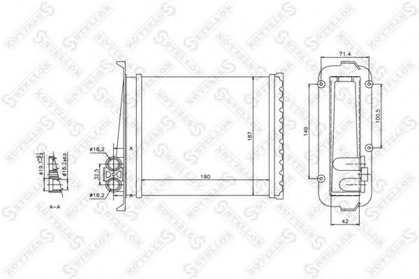 Радиатор печки STELLOX 10-35023-SX