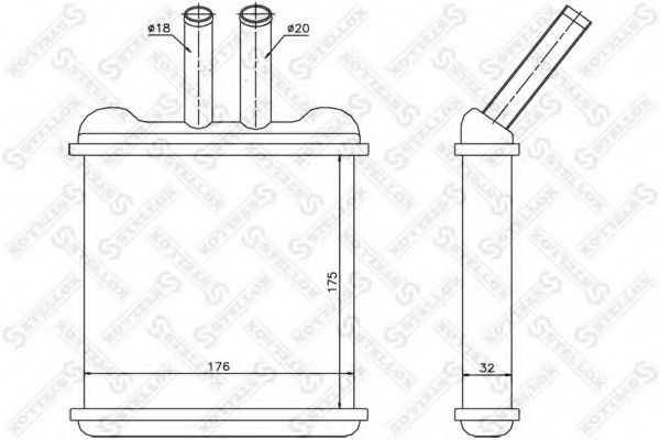 Радиатор печки STELLOX 10-35074-SX