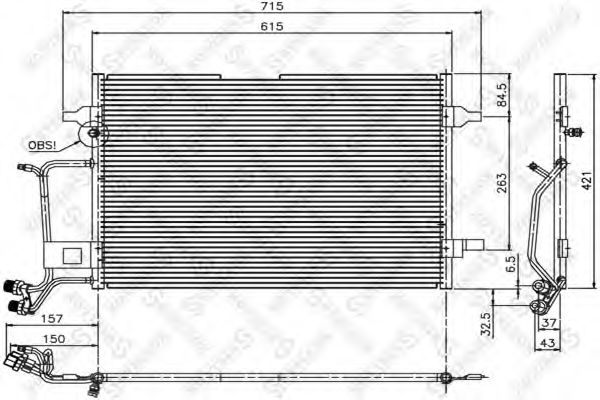 Радиатор кондиционера STELLOX 10-45006-SX