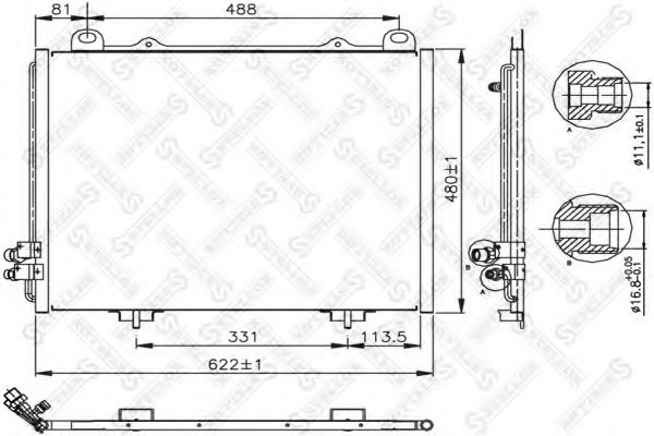 Радиатор кондиционера STELLOX 10-45009-SX