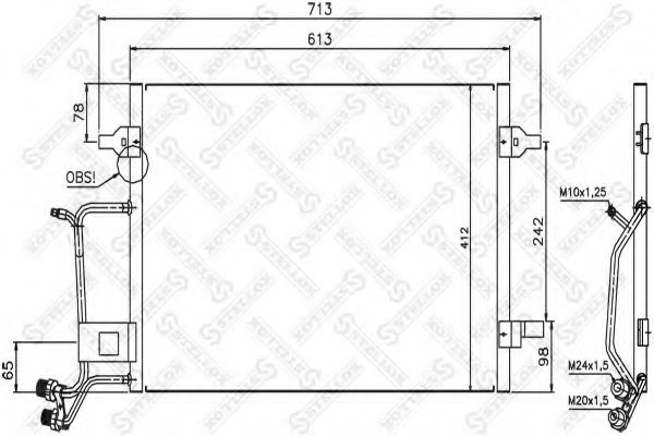 Радиатор кондиционера STELLOX 10-45024-SX