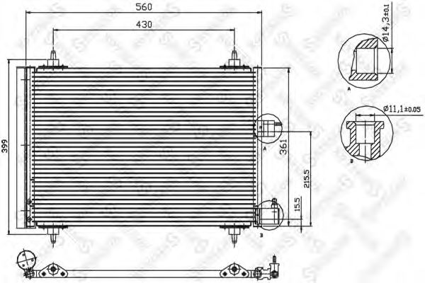 Радиатор кондиционера STELLOX 10-45057-SX