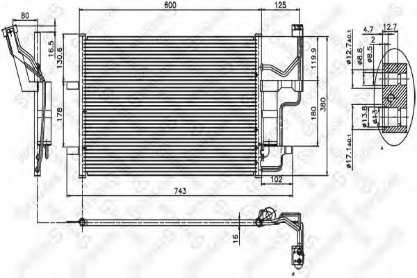 Радиатор кондиционера STELLOX 10-45118-SX