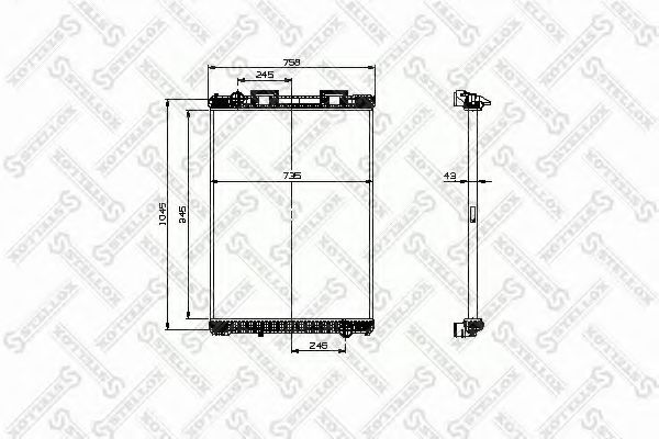 Радиатор охлаждения двигателя STELLOX 81-03316-SX