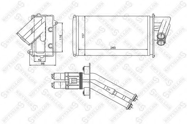 Радиатор печки STELLOX 10-35016-SX