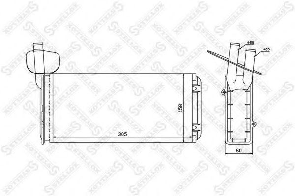 Радиатор печки STELLOX 10-35020-SX