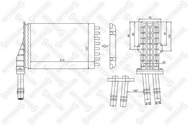 Радиатор печки STELLOX 10-35026-SX