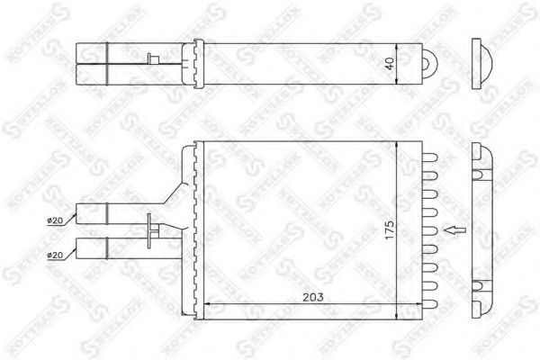Радиатор печки STELLOX 10-35076-SX
