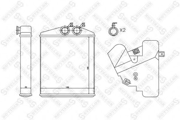 Радиатор печки STELLOX 10-35122-SX