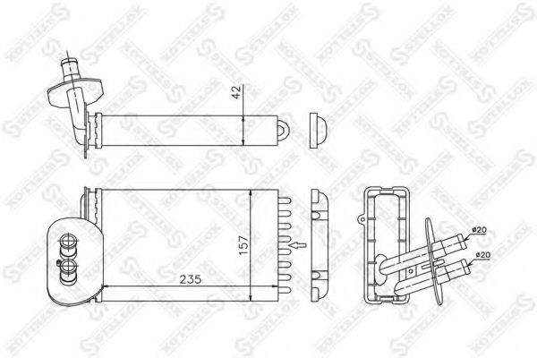 Радиатор печки STELLOX 10-35198-SX