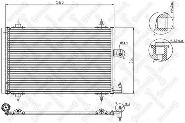 Радиатор кондиционера STELLOX 10-45064-SX