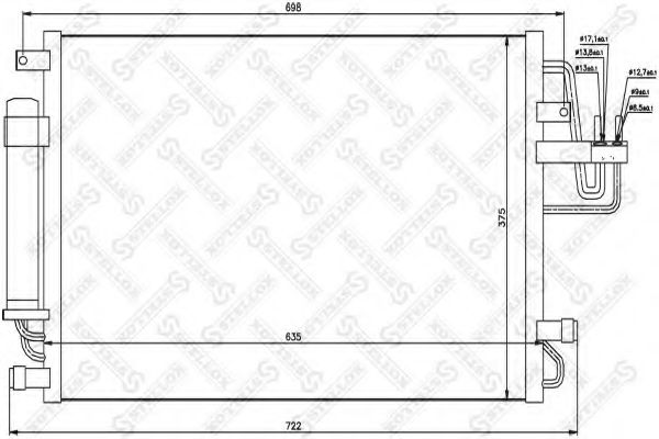 Радиатор кондиционера STELLOX 10-45108-SX