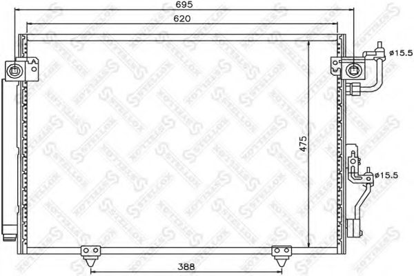 Радиатор кондиционера STELLOX 10-45138-SX