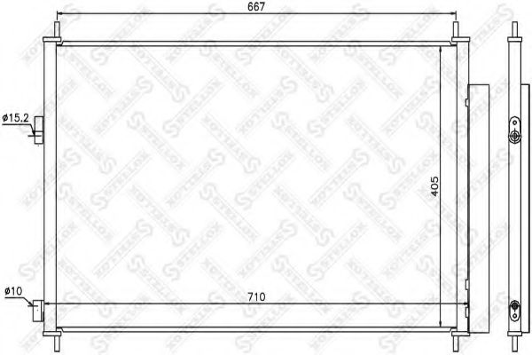 Радиатор кондиционера STELLOX 10-45156-SX
