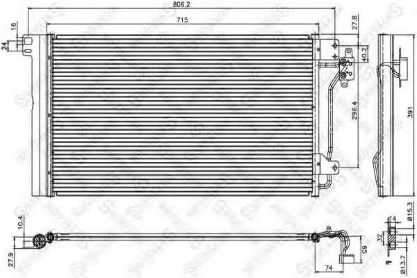 Радиатор кондиционера STELLOX 10-45167-SX