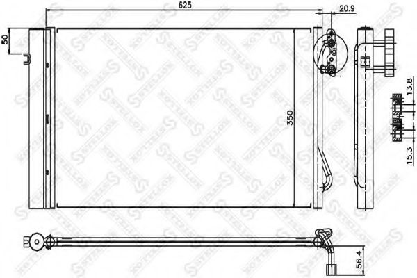 Радиатор кондиционера STELLOX 10-45575-SX