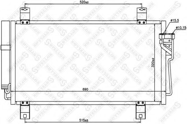 Радиатор кондиционера STELLOX 10-45642-SX