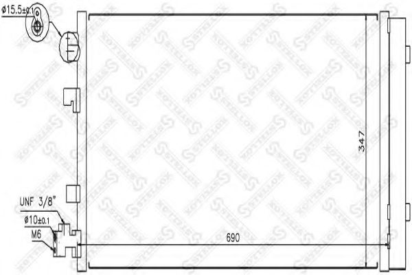 Радиатор кондиционера STELLOX 10-45673-SX