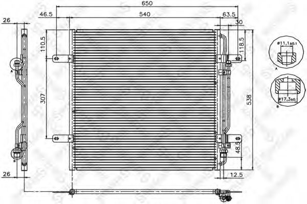 Радиатор кондиционера STELLOX 87-39111-SX