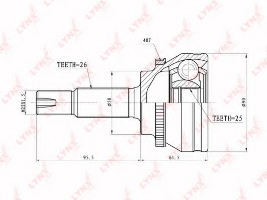ШРУС с пыльником Toyota/Lexus 4342005331 ШРУС с пыльником Toyota/Lexus 4342005331