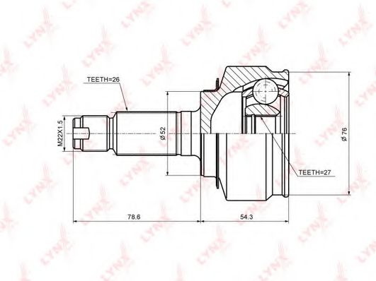 ШРУС с пыльником Honda/Acura 44305TF6N01 ШРУС с пыльником Honda/Acura 44305TF6N01