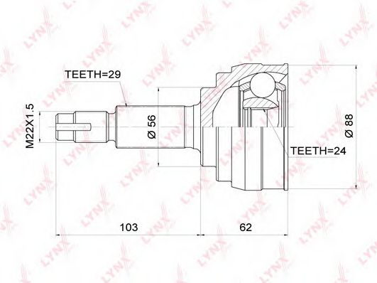 ШРУС с пыльником Nissan/Infiniti 391011KD0A ШРУС с пыльником Nissan/Infiniti 391011KD0A