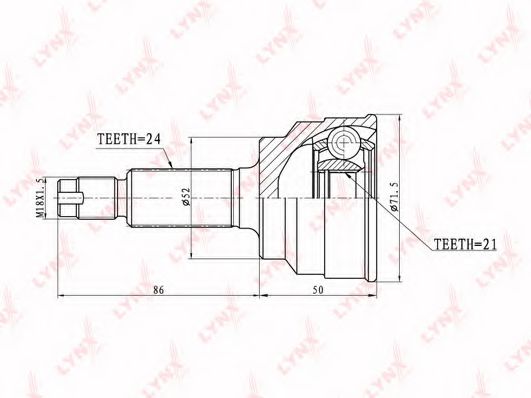 ШРУС с пыльником MAZDA F00625600E ШРУС с пыльником MAZDA F00625600E