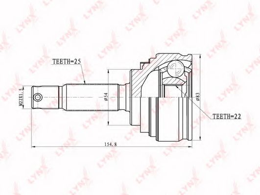 ШРУС с пыльником MITSUBISHI MR222052 ШРУС с пыльником MITSUBISHI MR222052