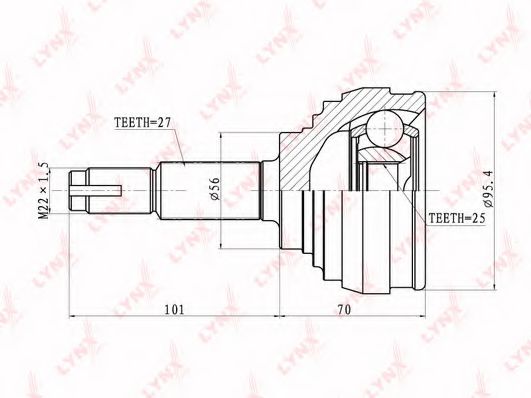 ШРУС с пыльником Nissan/Infiniti 3910106R00 ШРУС с пыльником Nissan/Infiniti 3910106R00