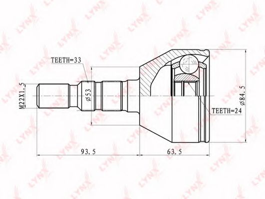 ШРУС с пыльником GM 93182543 ШРУС с пыльником GM 93182543